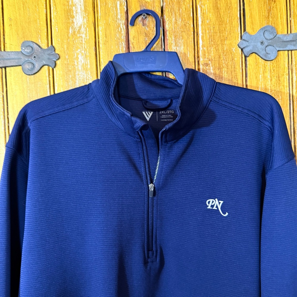 Levelwear Navy Blue Men's Qtr Zip 2XL 2TG Blue Golf Porters Neck PN